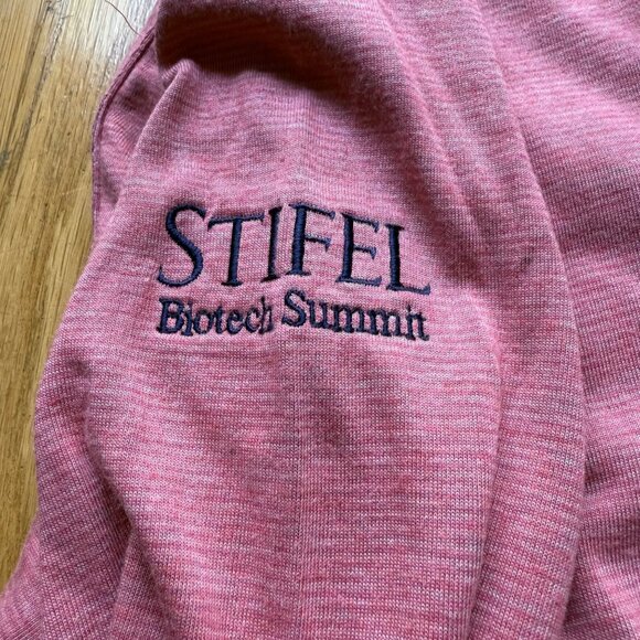 Johnnie-O Size M Pink Gunnar Striped Lightweight Hooded Long Sleeve T-Shirt Top - Picture 11 of 13